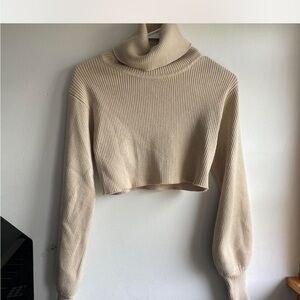 Elegant Beige Turtleneck Sweater